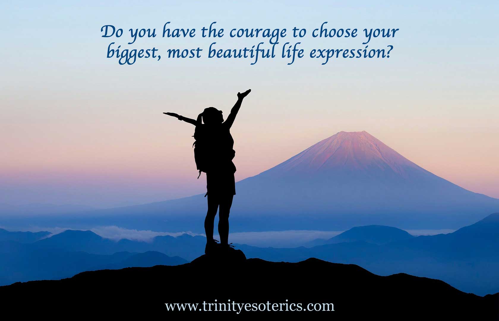 person on mountain top trinity esoterics