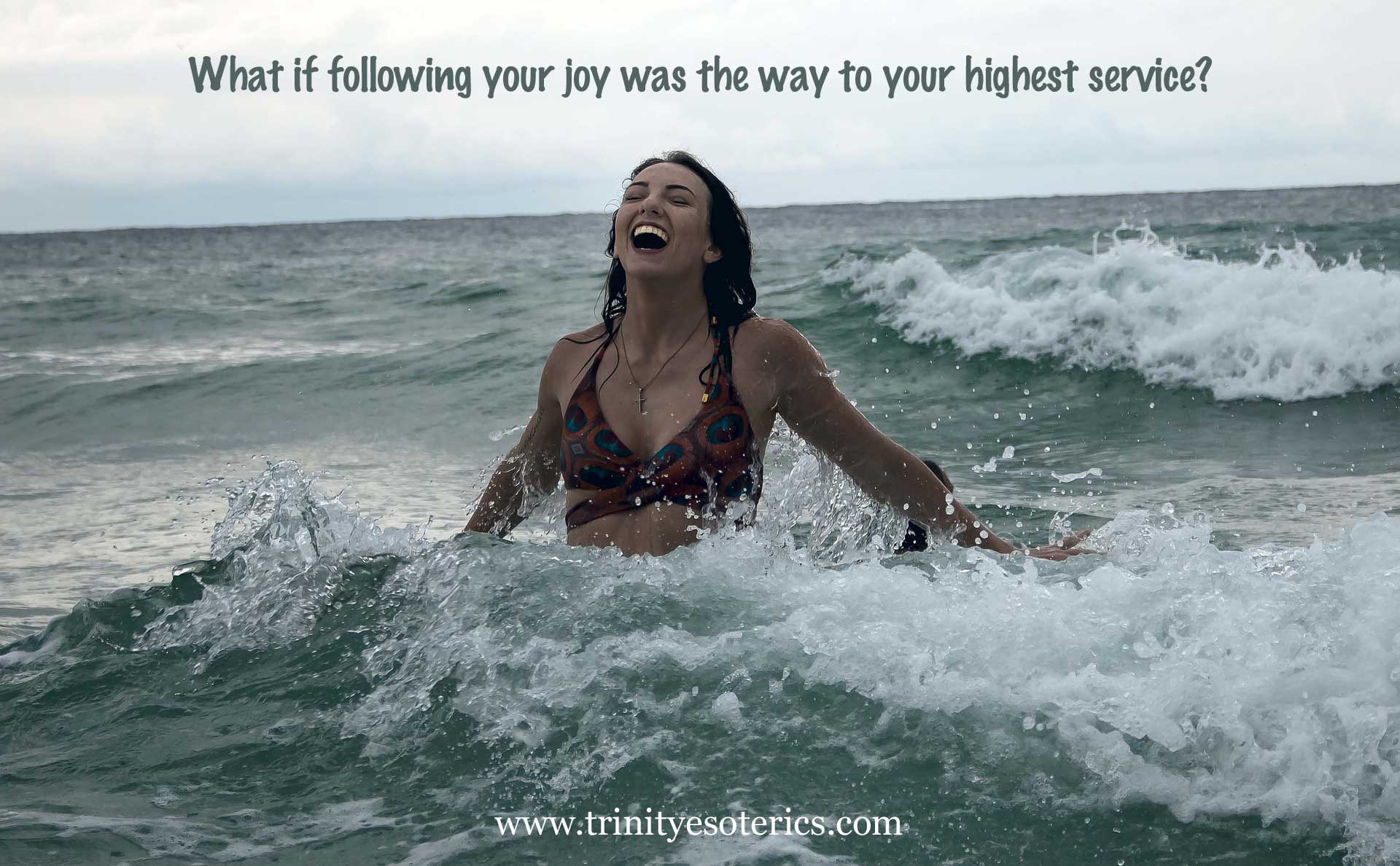 joyful woman in water trinity esoterics