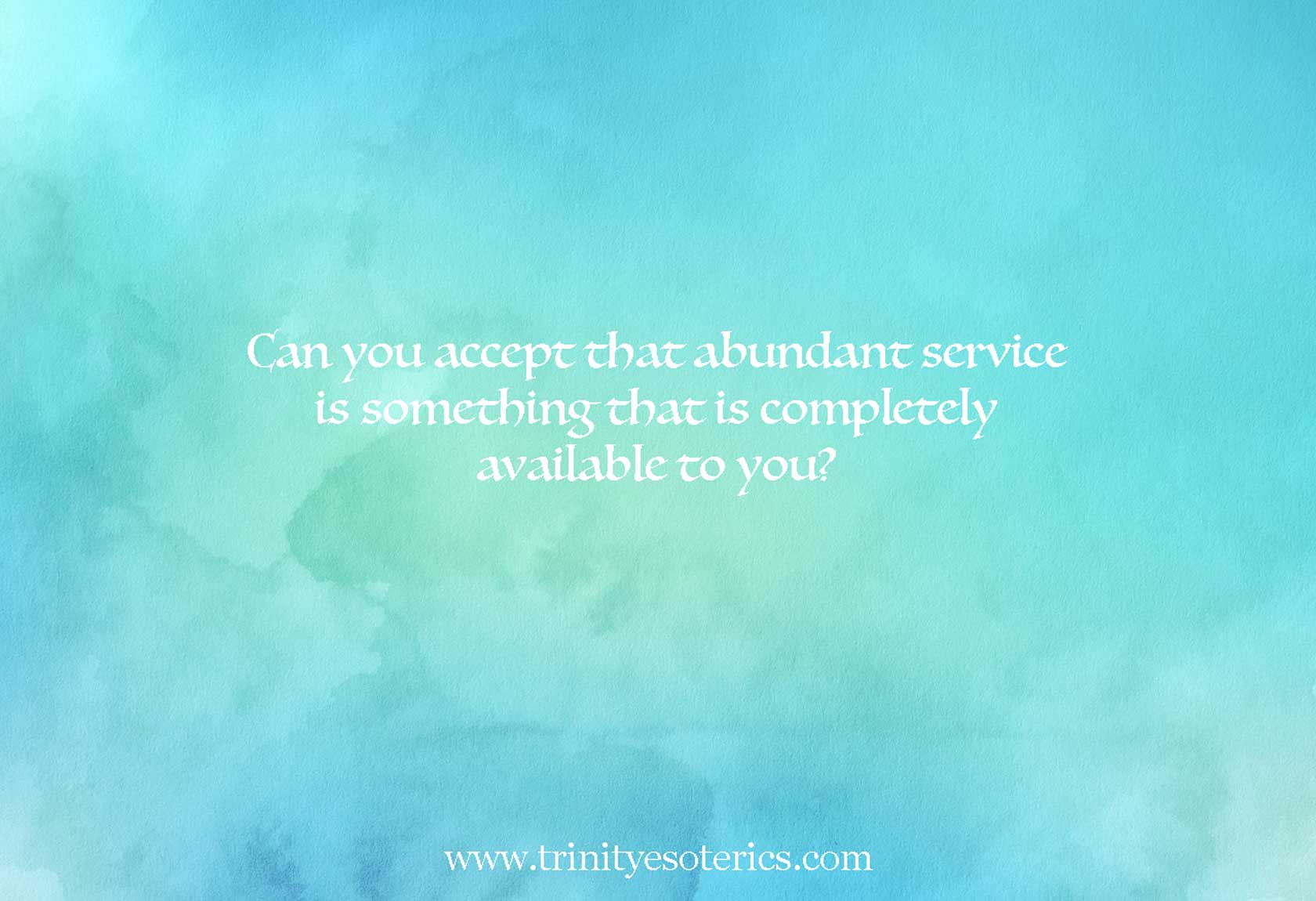 mottled blue background with white text trinity esoterics