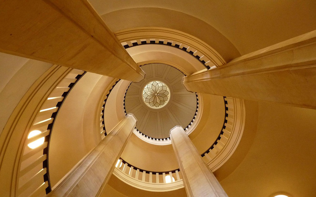 staircase with 4 pillars trinity esoterics