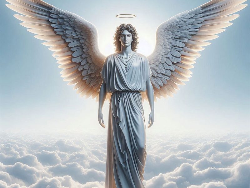angel standing on clouds trinity esoterics