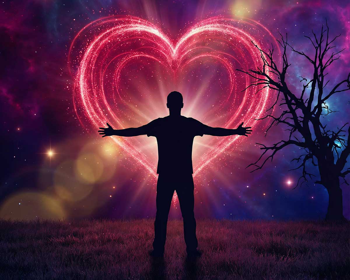 man embracing open heart trinity esoterics