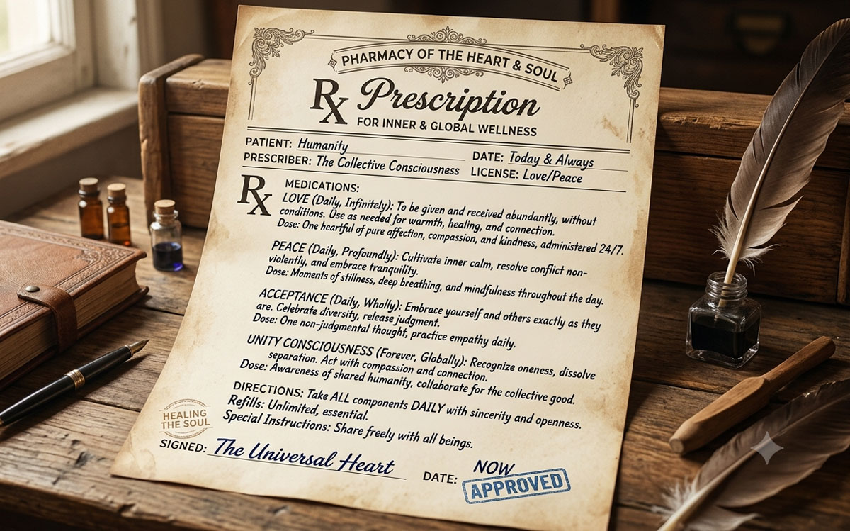 prescription for peace, love, acceptance, and unity consciousness trinity esoterics