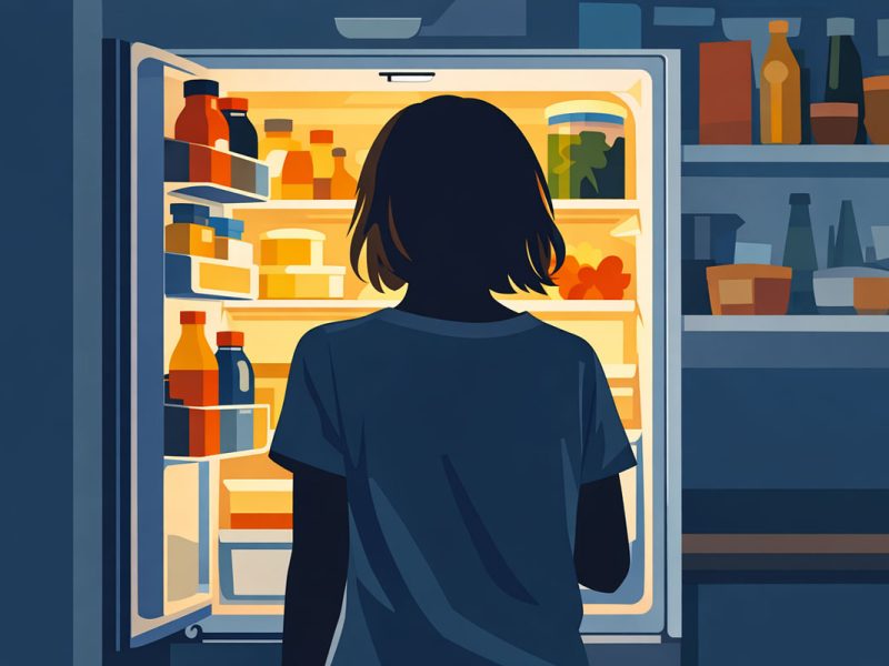 person looking in refrigerator trinity esoterics