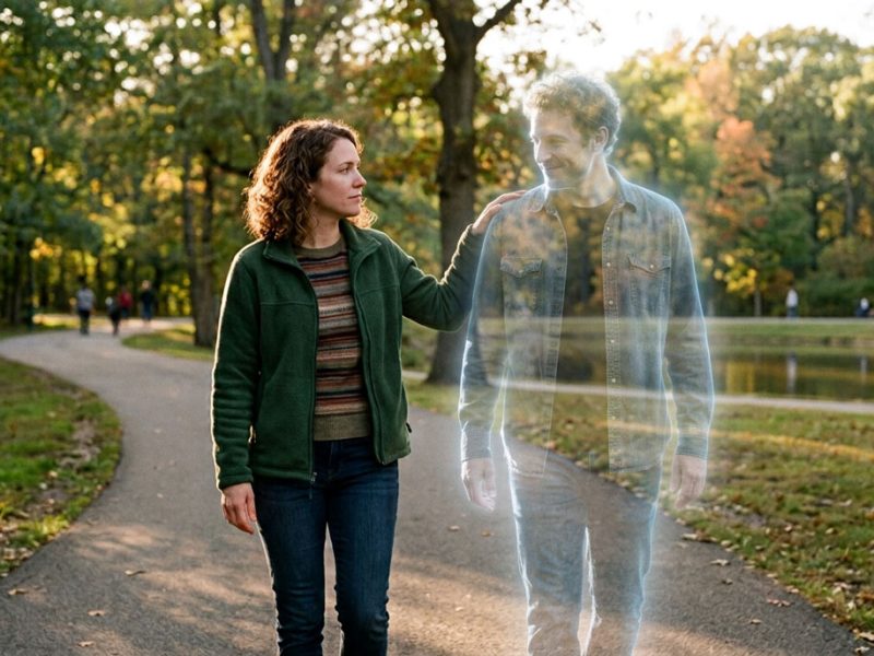 woman walking with passed loved one trinity esoterics