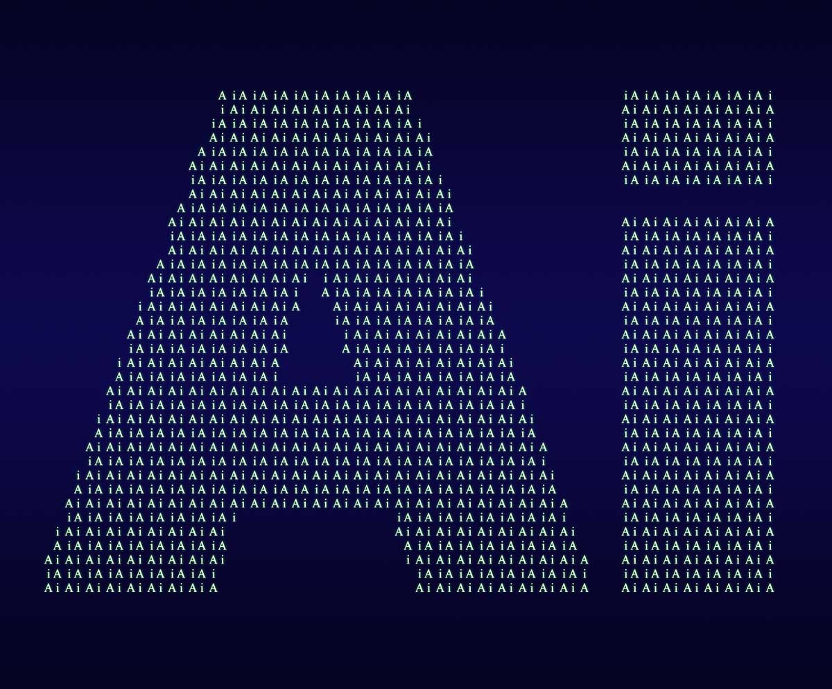 the letters AI composed of the letters AI trinity esoterics