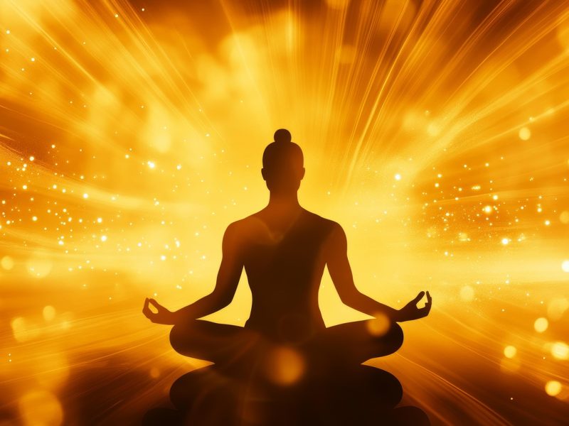 person calmly sitting in the face of incoming energy trinity esoterics